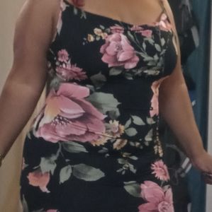 Floral fitted long dress